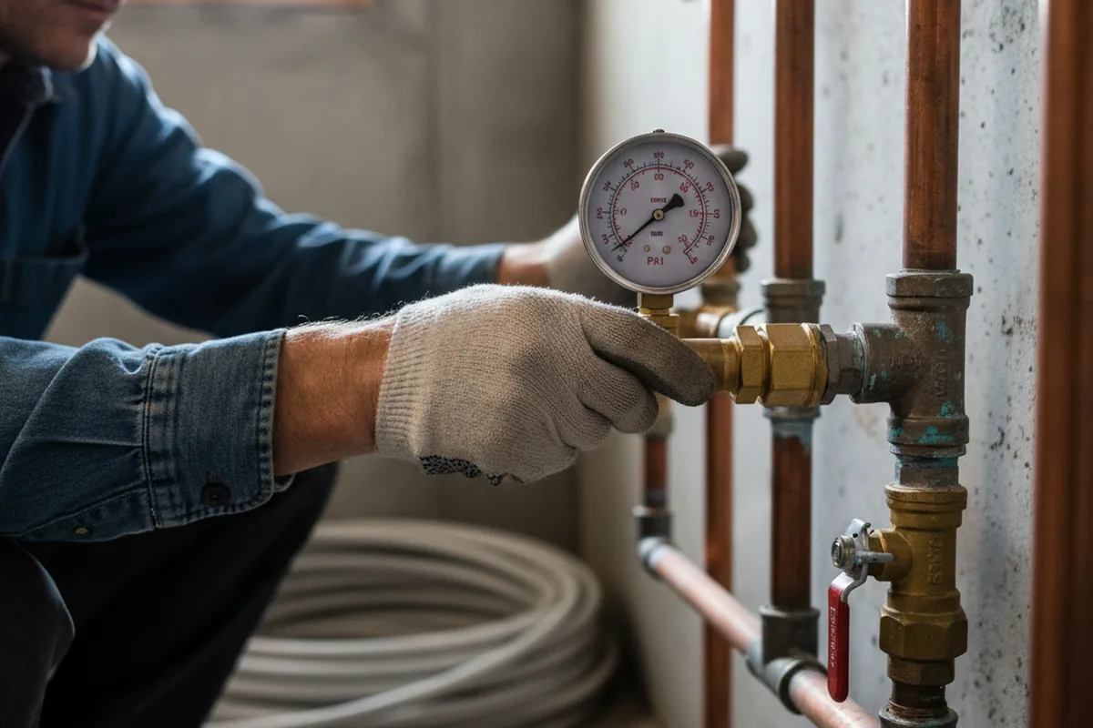 Pressure testing a repaired line during Water Line Repair in Aspen